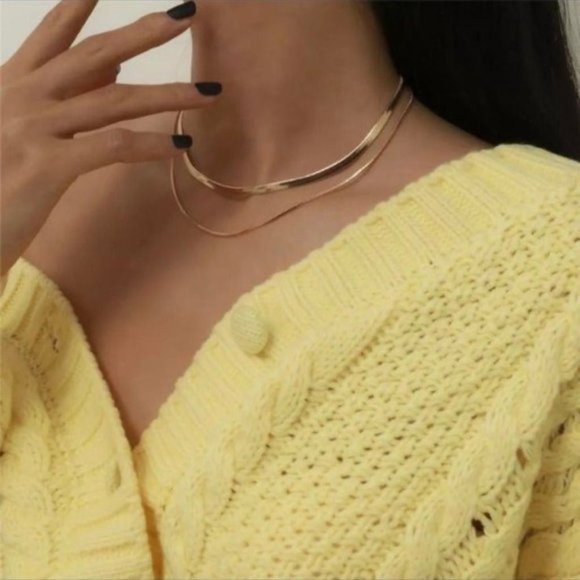 18k Gold plated Boho Double Layer Necklace - Picture 5 of 7